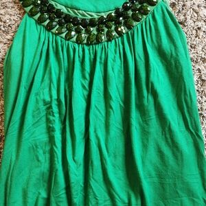 Bordeaux Green Embellished Tank Top
